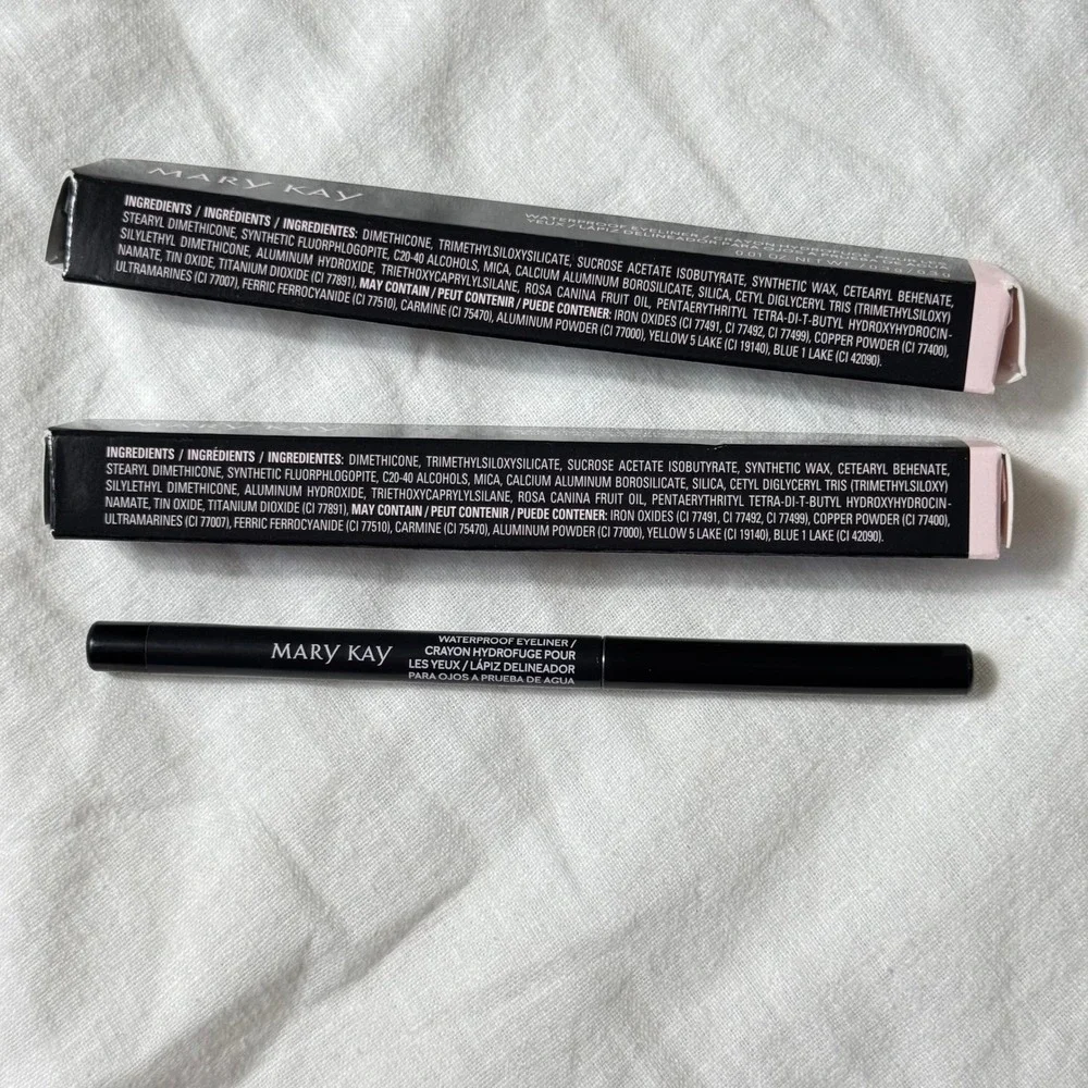 Mary Kay Waterproof Eyeliner Women's Black Noir Makeup Set of 2 205910 New